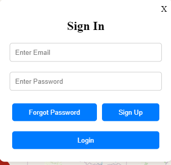Sign in screen